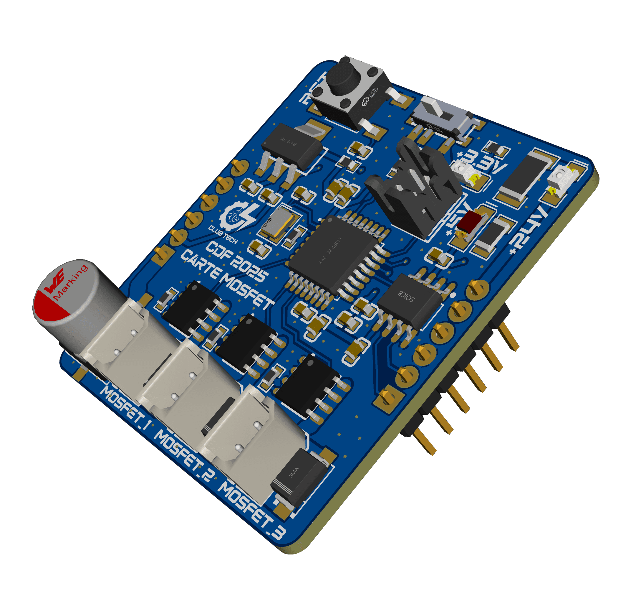 3D render of a MOSFET power module