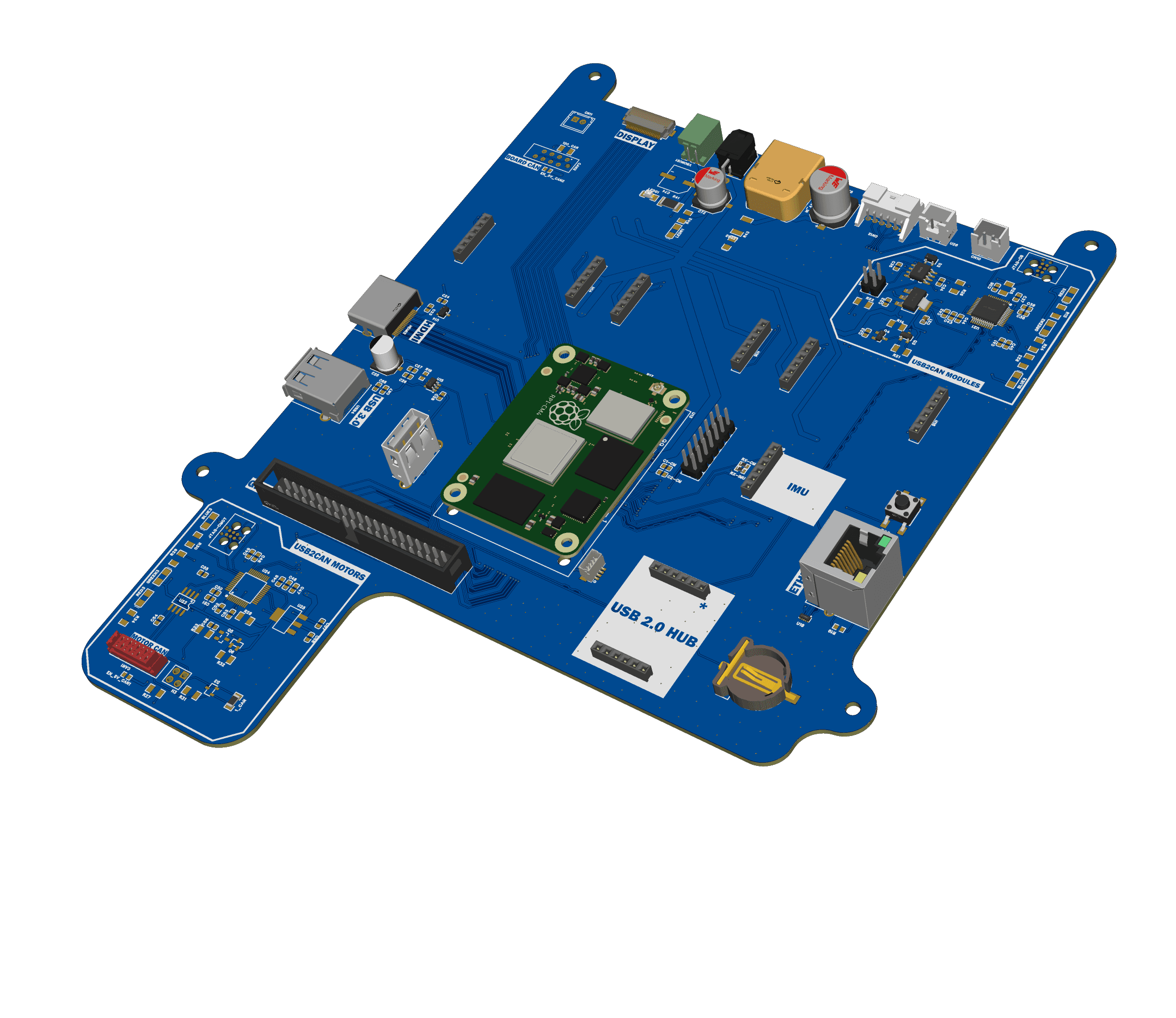 3D render of the Raspberry Pi CM5 Main Board